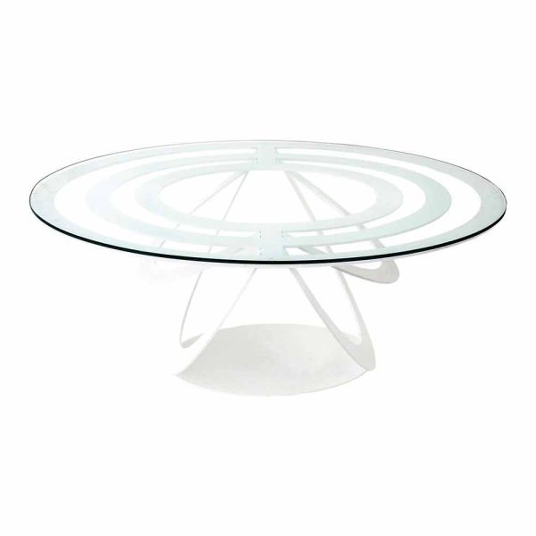 Couchtisch aus glas und weißem oder schiefer-farbigem eisen made in italy - olfeo