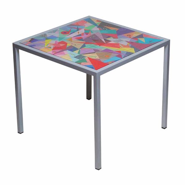 Modernes kaffee metall 50x50cm wohnzimmer nina, made in italy