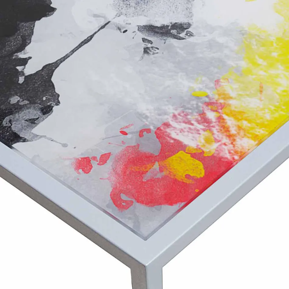 Modernes Kaffee Metall 50x50cm Wohnzimmer Nina, made in Italy Viadurini