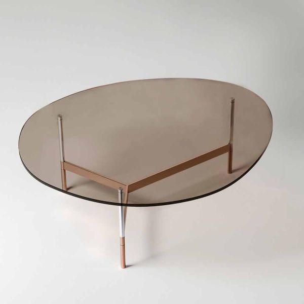 Moderner couchtisch mit glasplatte made in italy - cinci