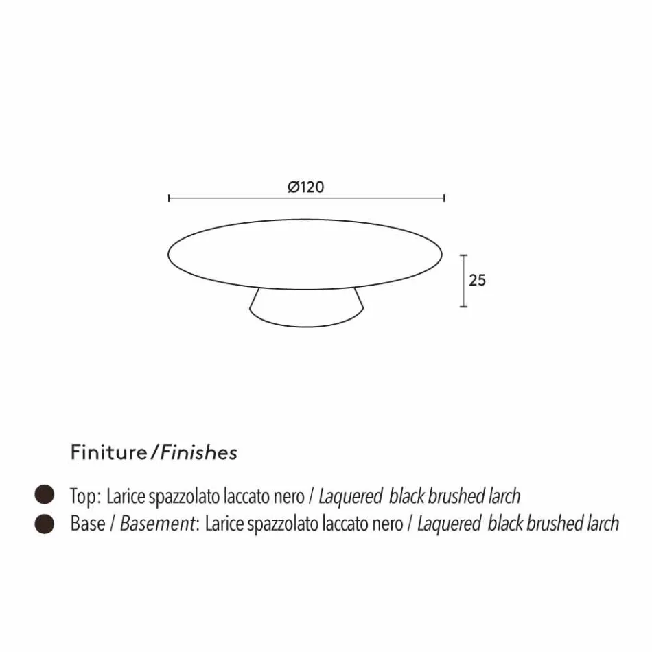 Moderne Couchtisch, schwarz lackiert Lärche Giglio Viadurini