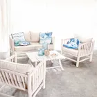 Homemotion Moderner Couchtisch in gebleichten Teakholzzweigen - Bambus Viadurini