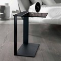 Moderner Couchtisch aus Metall und geräuchertem oder klarem Glas Made in Italy - Teilor