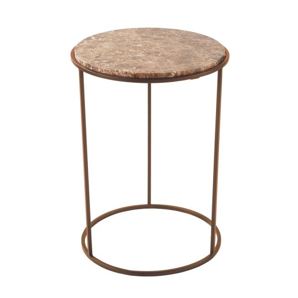 Moderner runder couchtisch aus metall und hochwertigem marmor - raphael