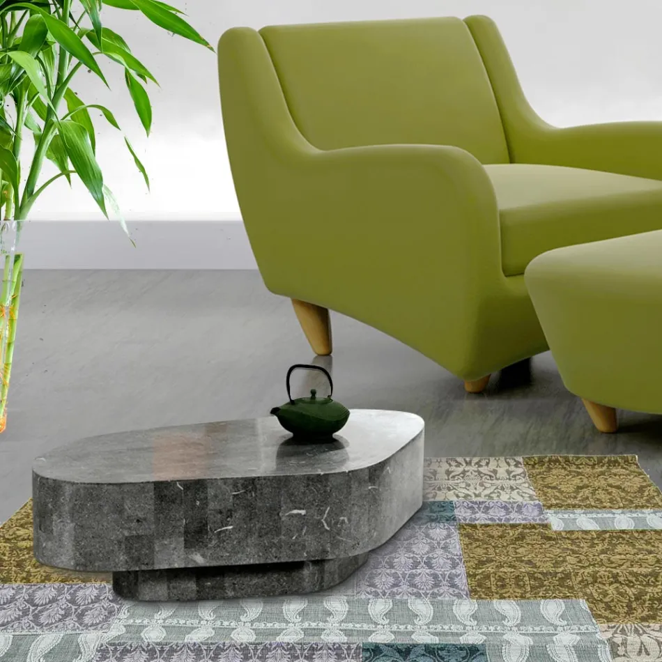 Moderner Couchtisch in Fossilsteinform – Bowie Viadurini