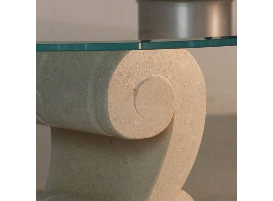 Couchtisch Oval lebendiger Stein und Kristall Design Arachne-S Viadurini