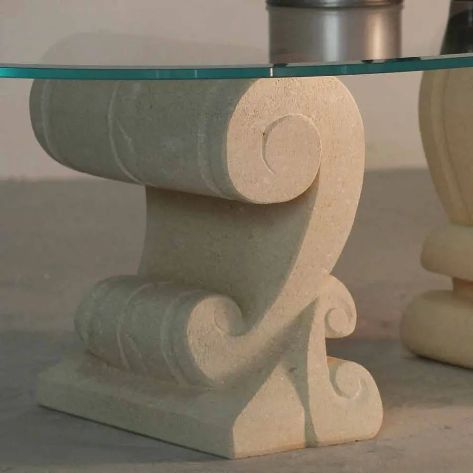 Couchtisch Oval lebendiger Stein und Kristall Design Arachne-S Viadurini