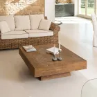 Quadratischer Couchtisch aus recyceltem Tropenholz - Slide Viadurini