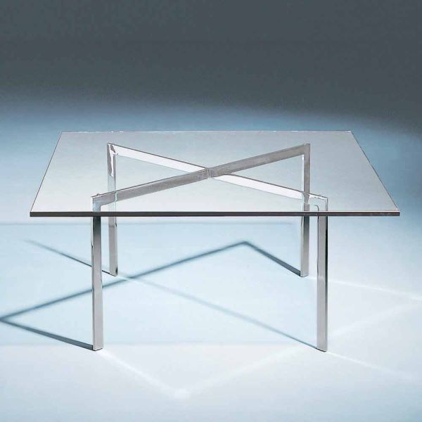 Quadratischer couchtisch aus gehärtetem glas made in italy - madrid