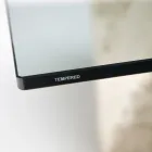 Rechteckiger Couchtisch mit Sockel aus weißem Fossilstein – Gardenia Viadurini