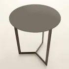 Runder Couchtisch mit Kristallplatte Made in Italy - Indio Viadurini