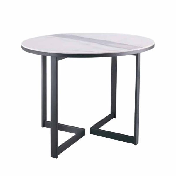 Runder couchtisch aus gres und modernem metall made in italy - albert