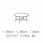 Runder Couchtisch aus Marmor und Buchenholz Made in Italy - Daniela Viadurini