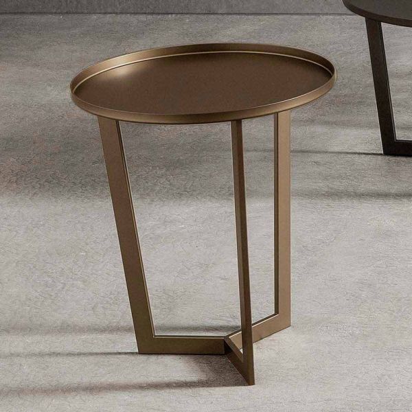 Luxus runder couchtisch aus lackiertem metall made in italy - mina
