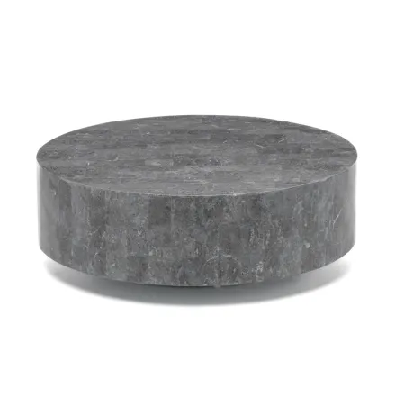 Moderner runder Couchtisch aus Fossil Stone – Vermont Viadurini