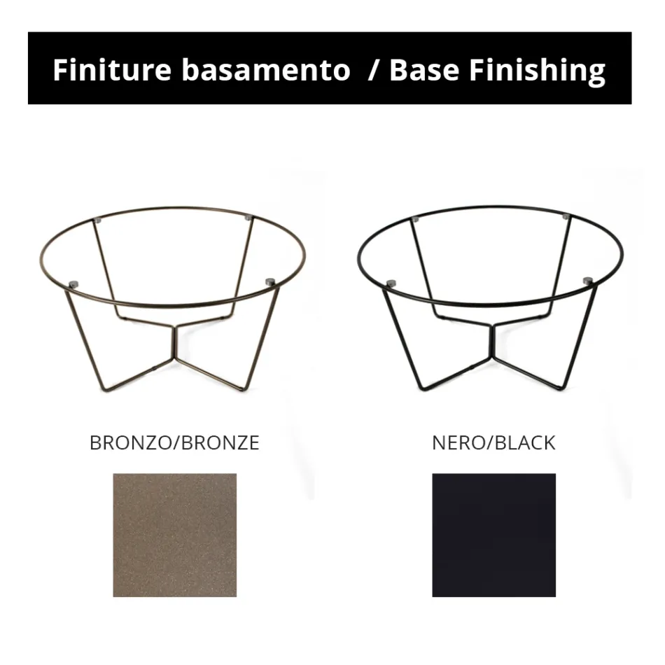 Runder Couchtisch aus Glas und Stahl, hergestellt in Italien – Paini Viadurini