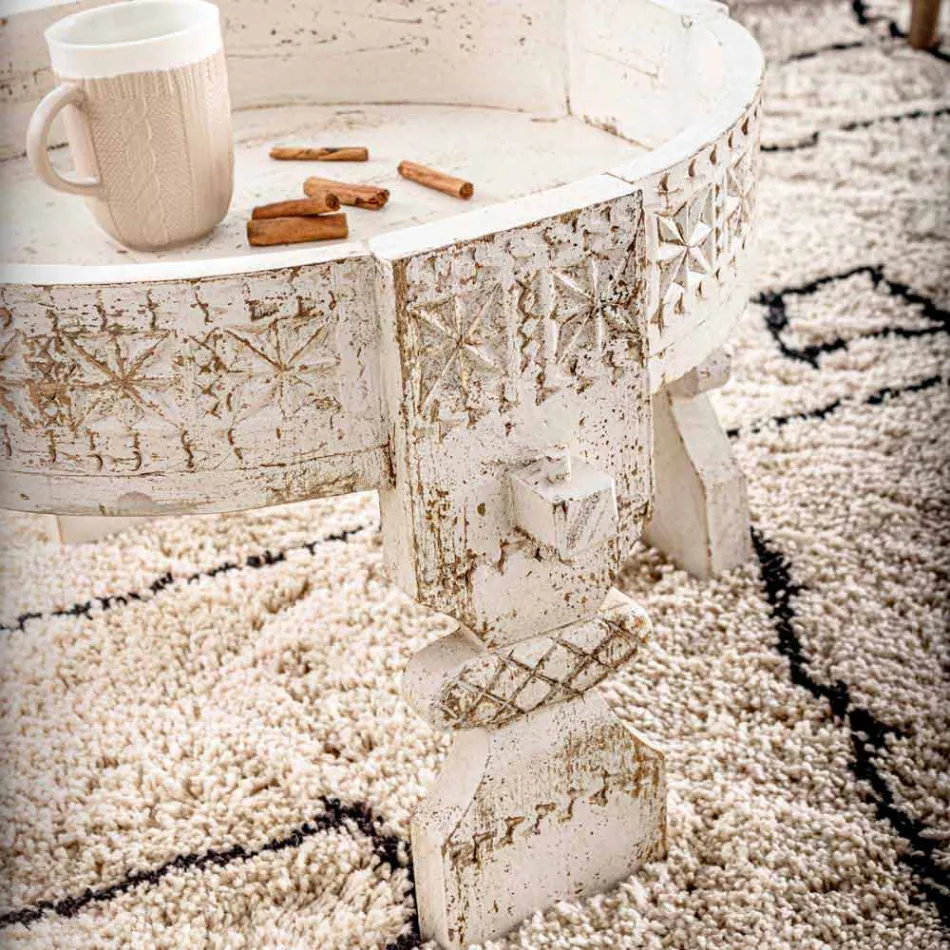 Homemotion Rustikaler Couchtisch aus Mangoholz - Sania Viadurini