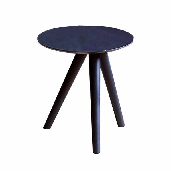 Runder couchtisch aus schwarz grau lackiertem holz made in italy - stuttgart