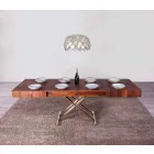 Transformierbarer Couchtisch aus Holz und Metall Made in Italy - Patroclus Viadurini