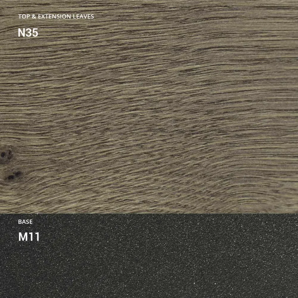 Wandelbarer Couchtisch aus Holz und Metall, Made in Italy - Sanrocco Viadurini