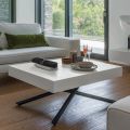 Wandelbarer Couchtisch aus Holz und Metall, Made in Italy - Sanrocco