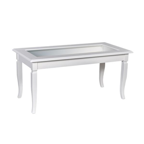 Wohnzimmer-couchtisch mit glas-pinnwand, hergestellt in italien – demetra