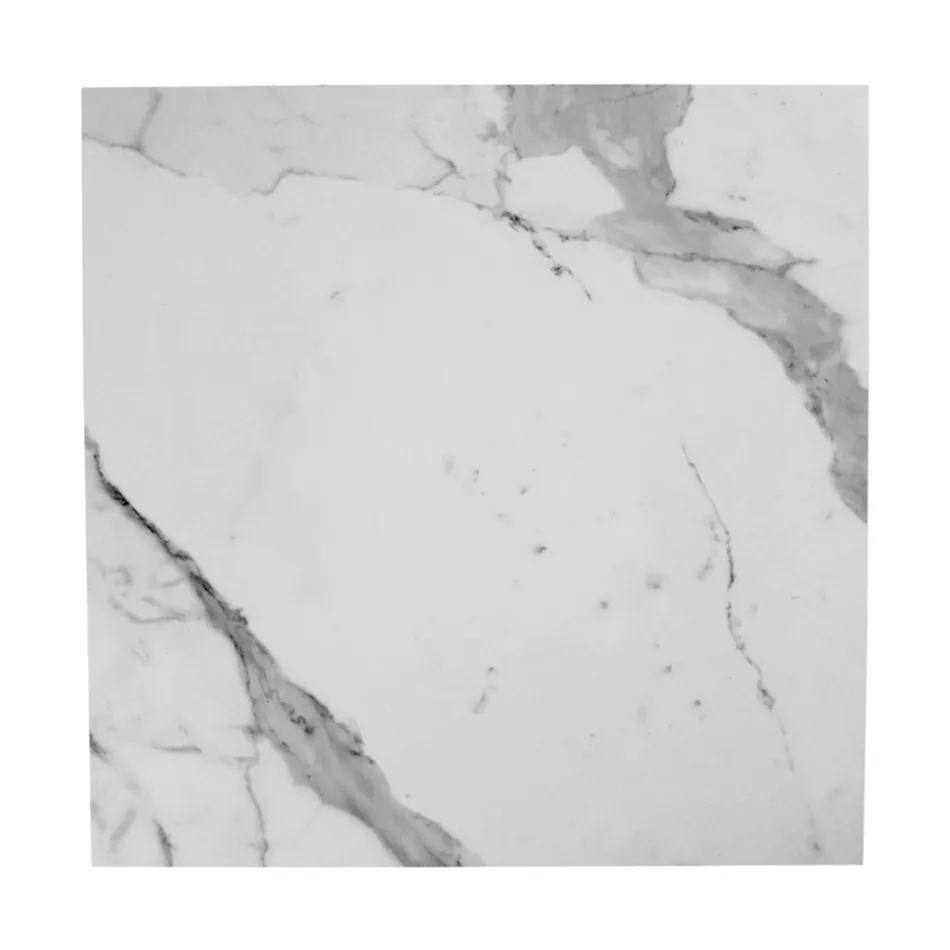 Couchtisch aus Steinzeug und Stahl, hergestellt in Italien – Birba Viadurini