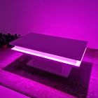 Wohnzimmer-Couchtisch aus glänzend weißem Holz mit oder ohne LED-Licht - Perro Viadurini