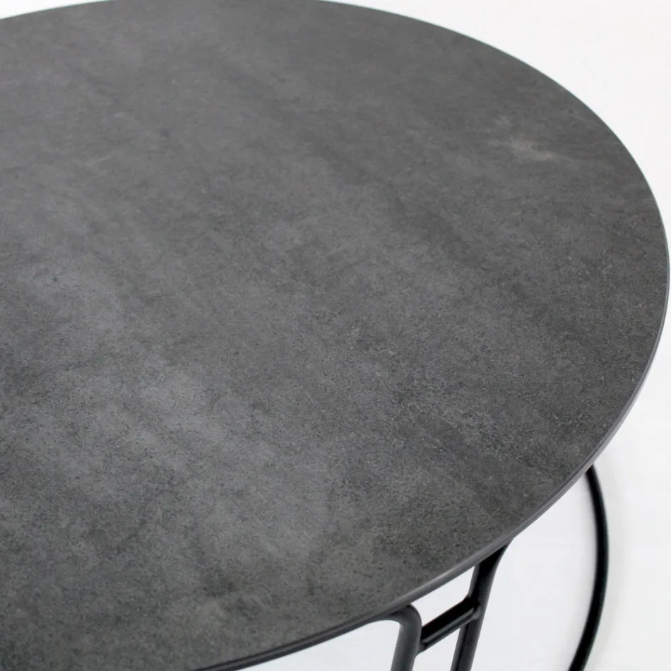 Couchtisch mit runder Platte und Sockel, hergestellt in Italien – Tullia Viadurini