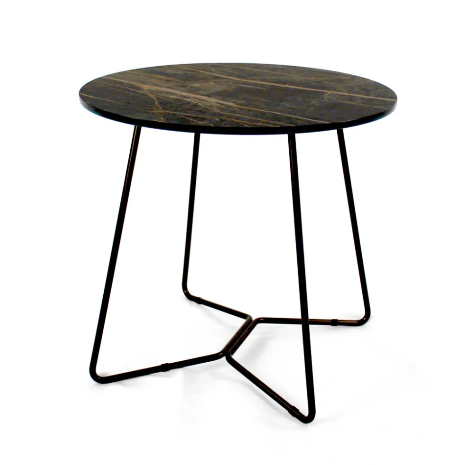 Runder Couchtisch mit Platte aus Feinsteinzeug, hergestellt in Italien – Paini Viadurini