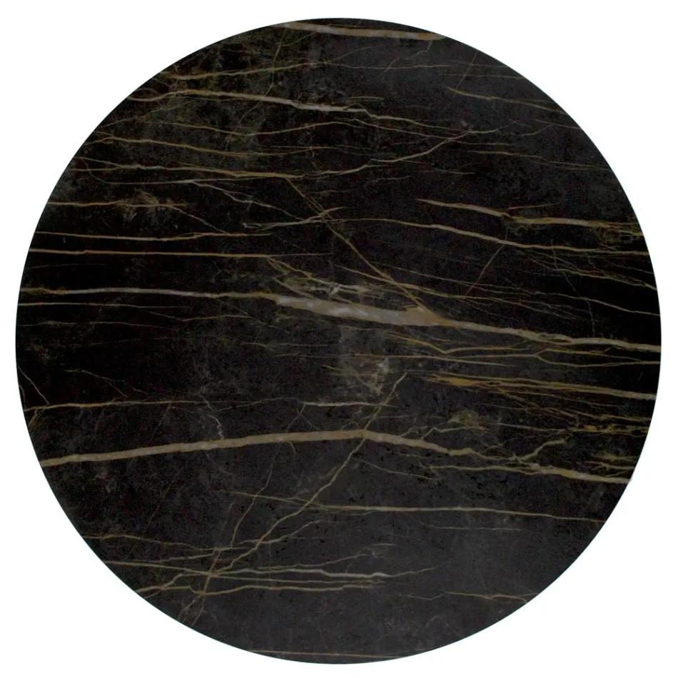 Runder Couchtisch aus Stahl und Steingut, hergestellt in Italien – Alisea Viadurini