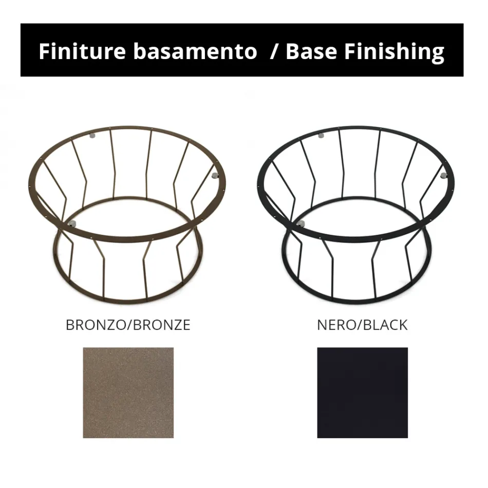 Runder Couchtisch aus Stahl und Steinzeug, hergestellt in Italien – Alisea Viadurini