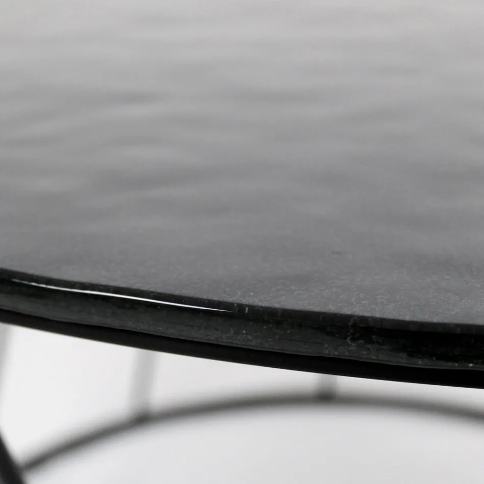 Runder Couchtisch aus Stahl und Glas, hergestellt in Italien – Alisea Viadurini