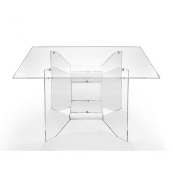 Design-Couchtisch aus transparentem quadratischem Plexiglas Made in Italy - Fiocco
