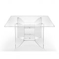 Design-Couchtisch aus transparentem quadratischem Plexiglas Made in Italy - Fiocco