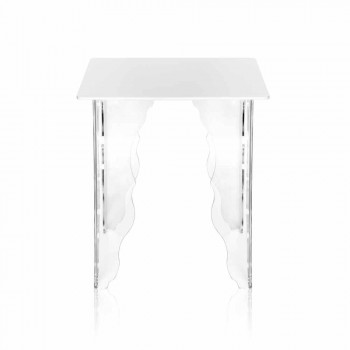 Designtisch aus weißem Acrylglas 40x40cm Morita