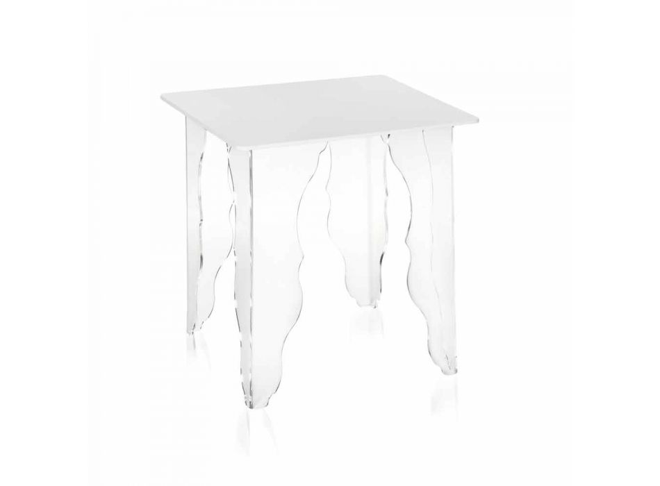 Designtisch aus weißem Acrylglas 40x40cm Morita