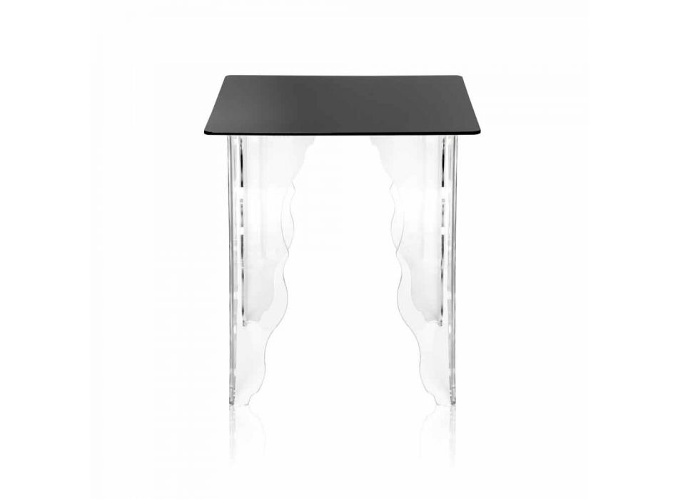 Designtisch aus schwarzem Acrylglas 40x40cm Morita