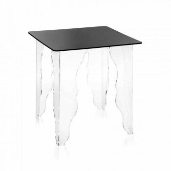 Designtisch aus schwarzem Acrylglas 40x40cm Morita