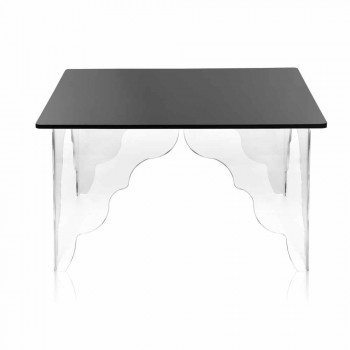 Designtisch aus schwarzem Acrylglas 60x60 cm Morita