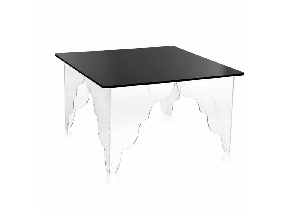 Designtisch aus schwarzem Acrylglas 60x60 cm Morita