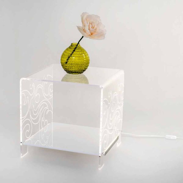 Designer plexiglas couchtisch mit led-leuchte aus italien, chiusi