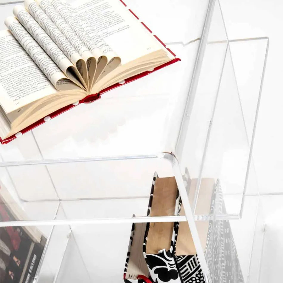 Designer Plexiglas Couchtisch mit drei Regalen aus Italien, Gosto Viadurini