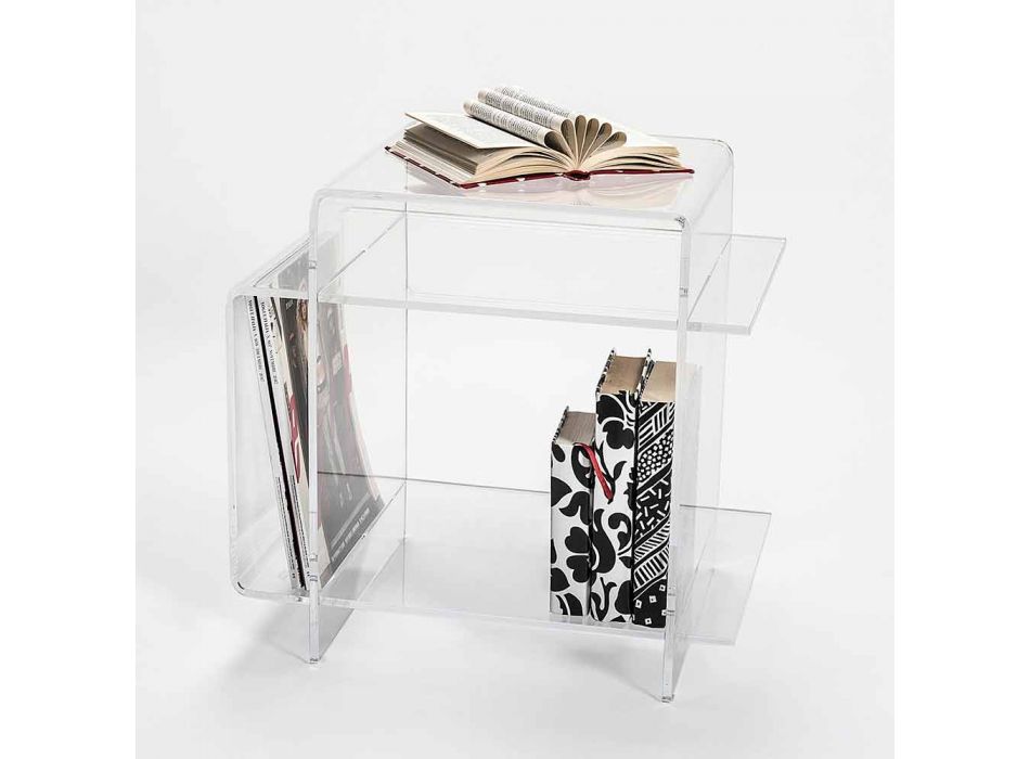 Designer Plexiglas Couchtisch mit drei Regalen aus Italien, Gosto
