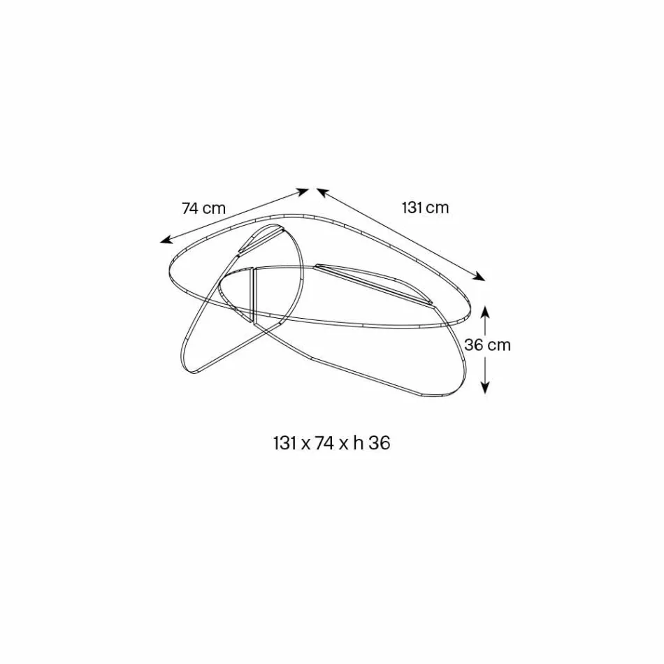 Design Couchtisch aus transparentem, geräuchertem und geätztem Glas Made in Italy - Tac Tac Viadurini