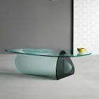 Design Couchtisch aus transparentem, geräuchertem und geätztem Glas Made in Italy - Tac Tac Viadurini