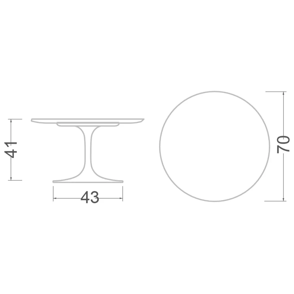 Eero Saarinen Couchtisch H 41 mit Emperador Dark Marmorplatte, hergestellt in Italien Viadurini