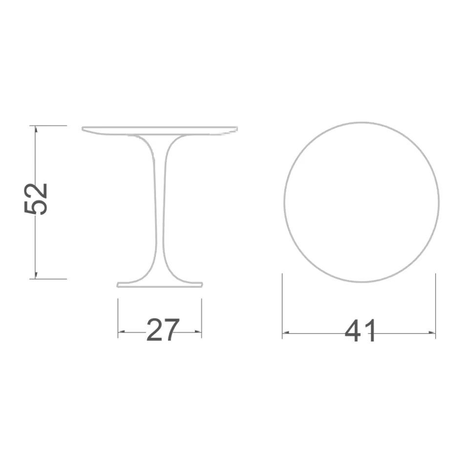 Eero Saarinen H 52 Runder Couchtisch aus goldenem Calacatta-Marmor, hergestellt in Italien – Scharlachrot Viadurini