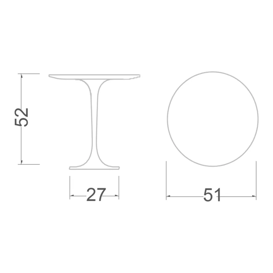 Eero Saarinen H 52 Runder Couchtisch aus goldenem Calacatta-Marmor, hergestellt in Italien – Scharlachrot Viadurini