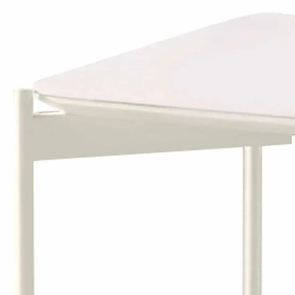 Quadratischer Couchtisch aus Keramik und Metall im modernen Design - Porcupine Viadurini